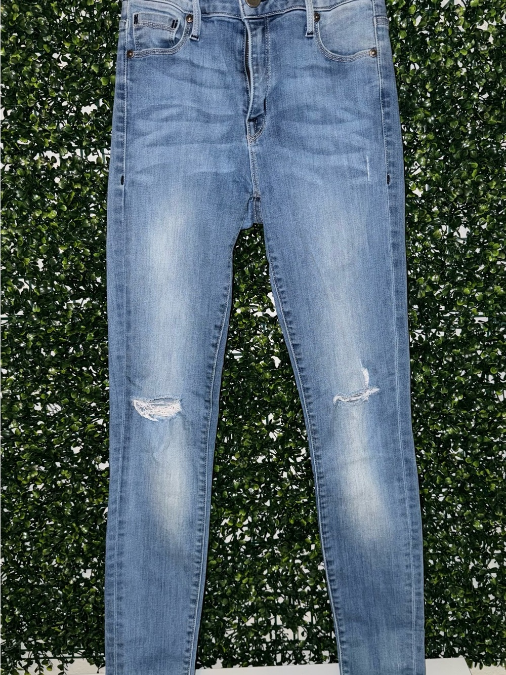 PARKER SMITH Light Blue Distressed Skinny Jeans